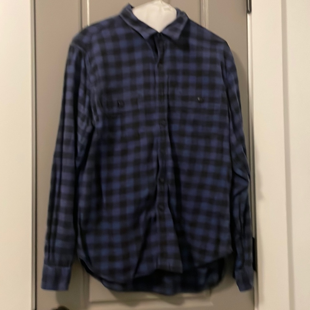 Men’s J Crew flannel black and blue shirt